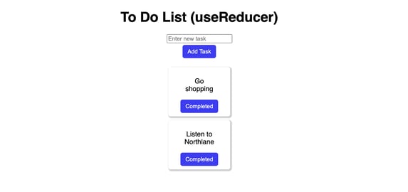 A to-do list app with two tasks