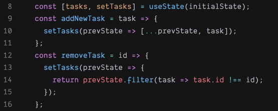 Refactoring the to-do app to use the useState hook instead