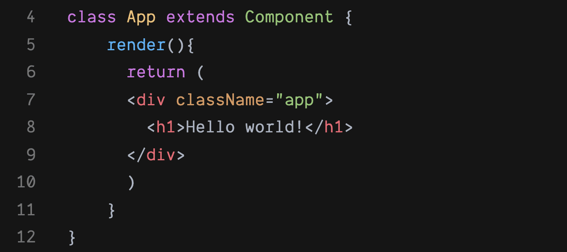 A typical React class component