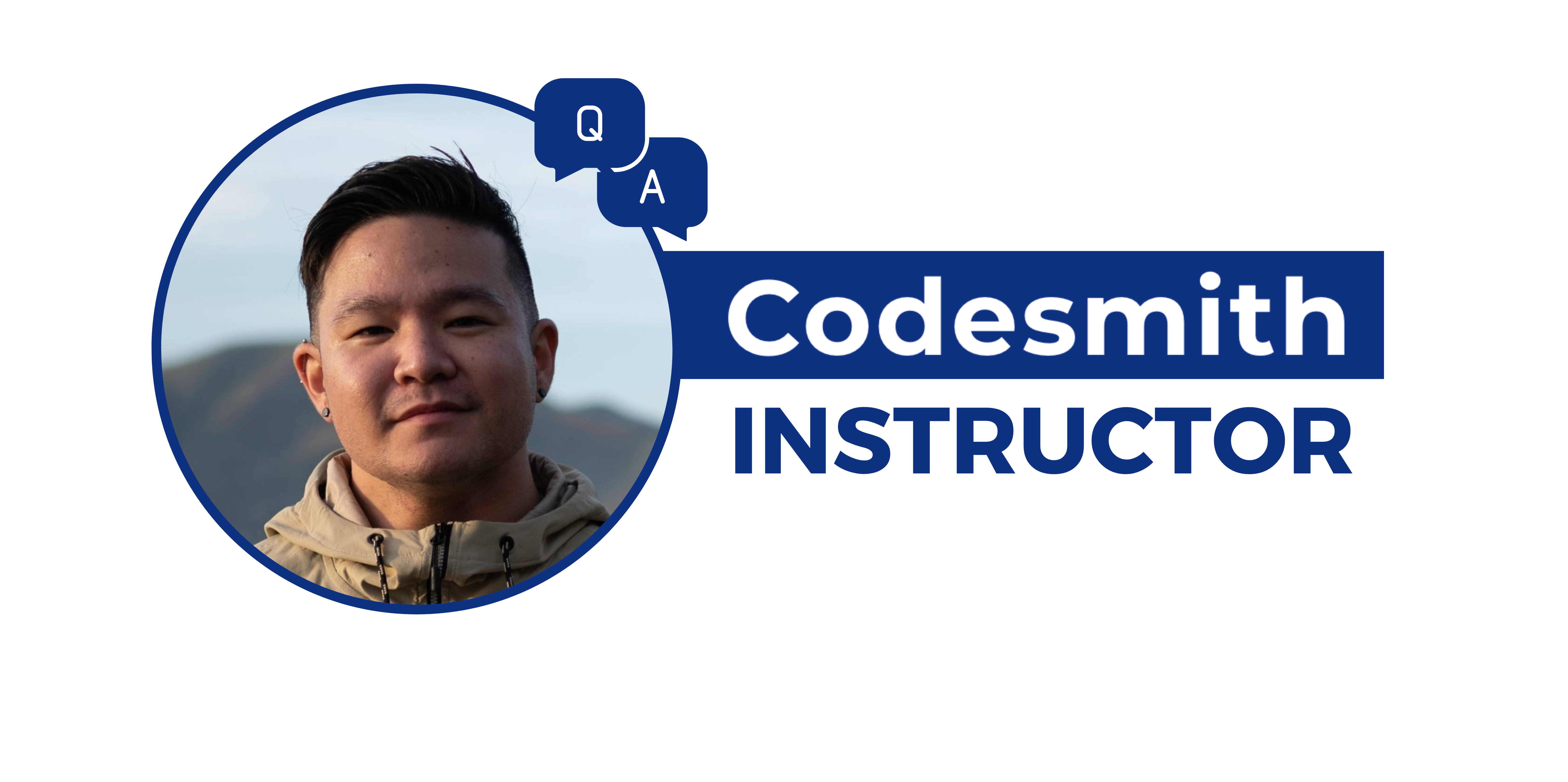 Image of Codesmith instructor Mike Masatsugu with text that reads Codesmith Instructor Q&A